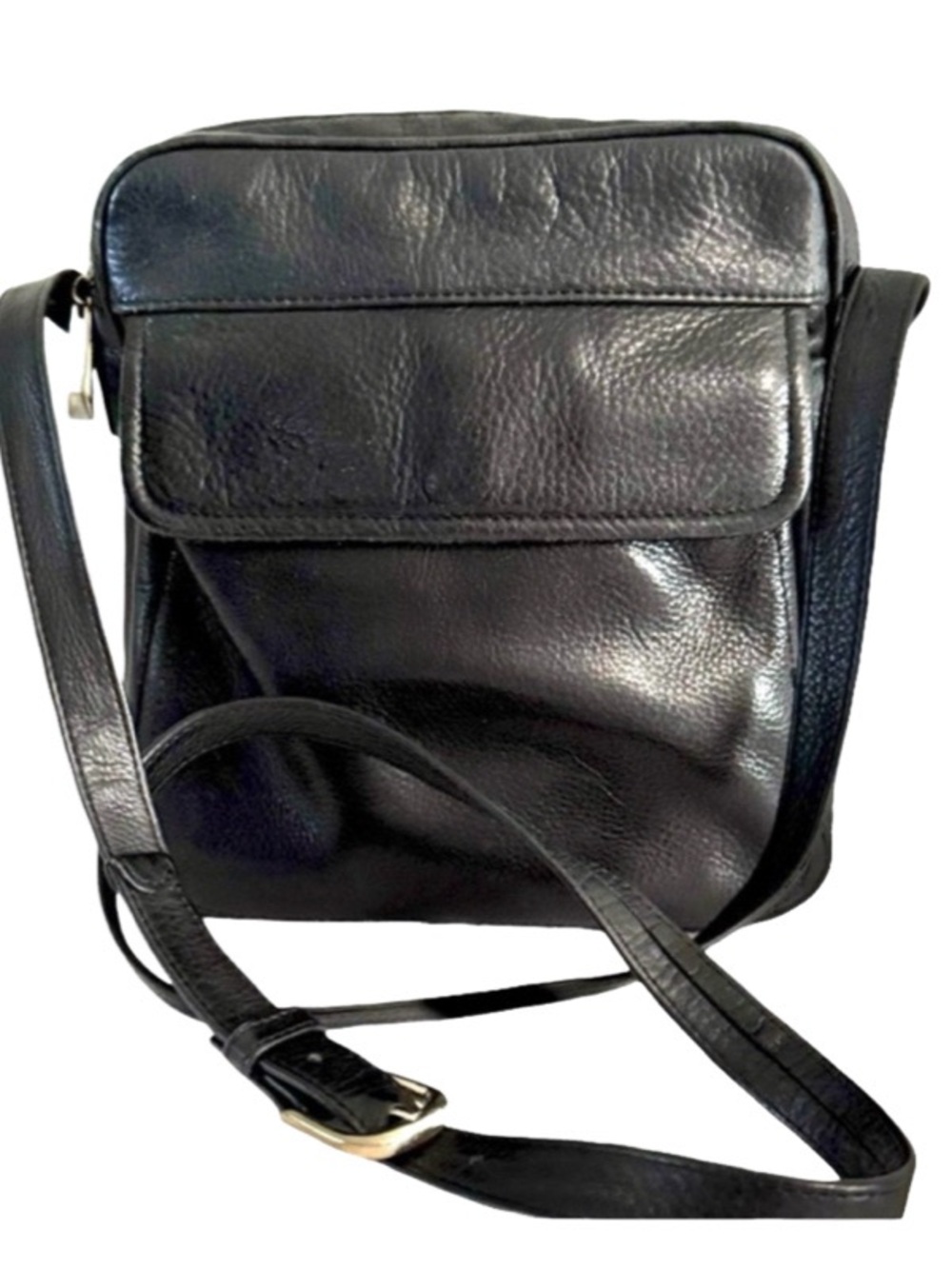 Wilsons Unisex Leather Adjustable Crossbody Bag Black